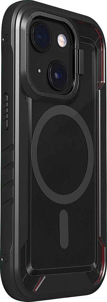 Left. LAUT - Crystal Matter 3.0 Case with MagSafe for Apple iPhone 14 - Black.