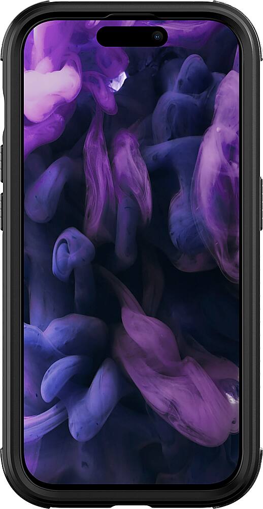 Left. LAUT - Crystal Matter Case with MagSafe for Apple iPhone 15 Pro - Black.