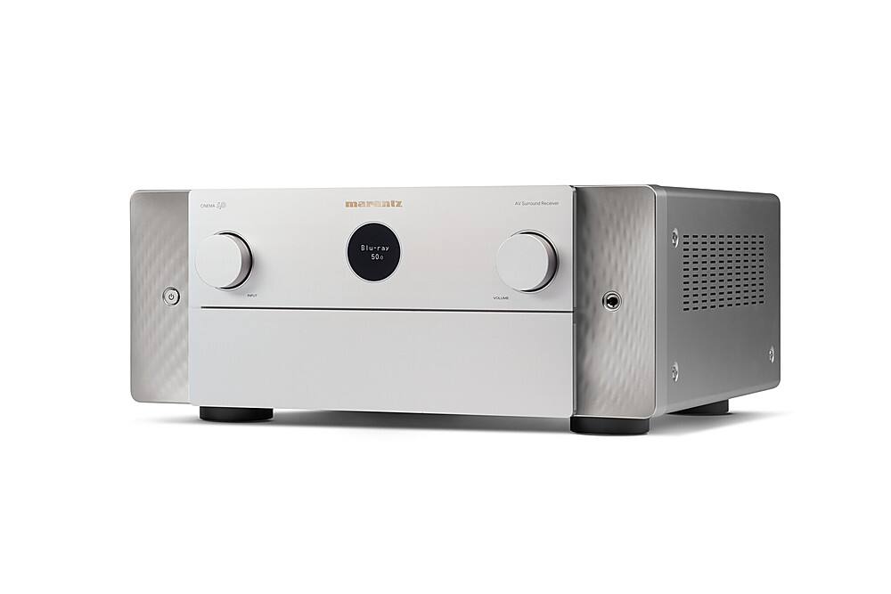 Angle. Marantz - Cinema 40 125W 9.4 Ch Bluetooth Capable with HEOS and Dolby Atmos 8K Ultra HD A/V Home Theater Receiver with Alexa - Silver Gold.
