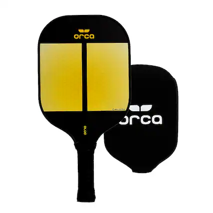 Front. ORCA - Amity Carbon Fiber Pickleball Paddle with Neoprene Cover.