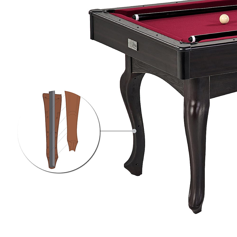 Alt View 13. Barrington - 66" Charleston Billiard Table - Wood Grain/Red.