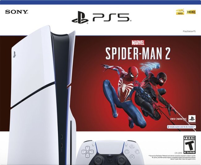 Sony Interactive Entertainment - PlayStation 5 Slim Console – Marvel's Spider-Man 2 Bundle (Full Game Download Included) - White_0