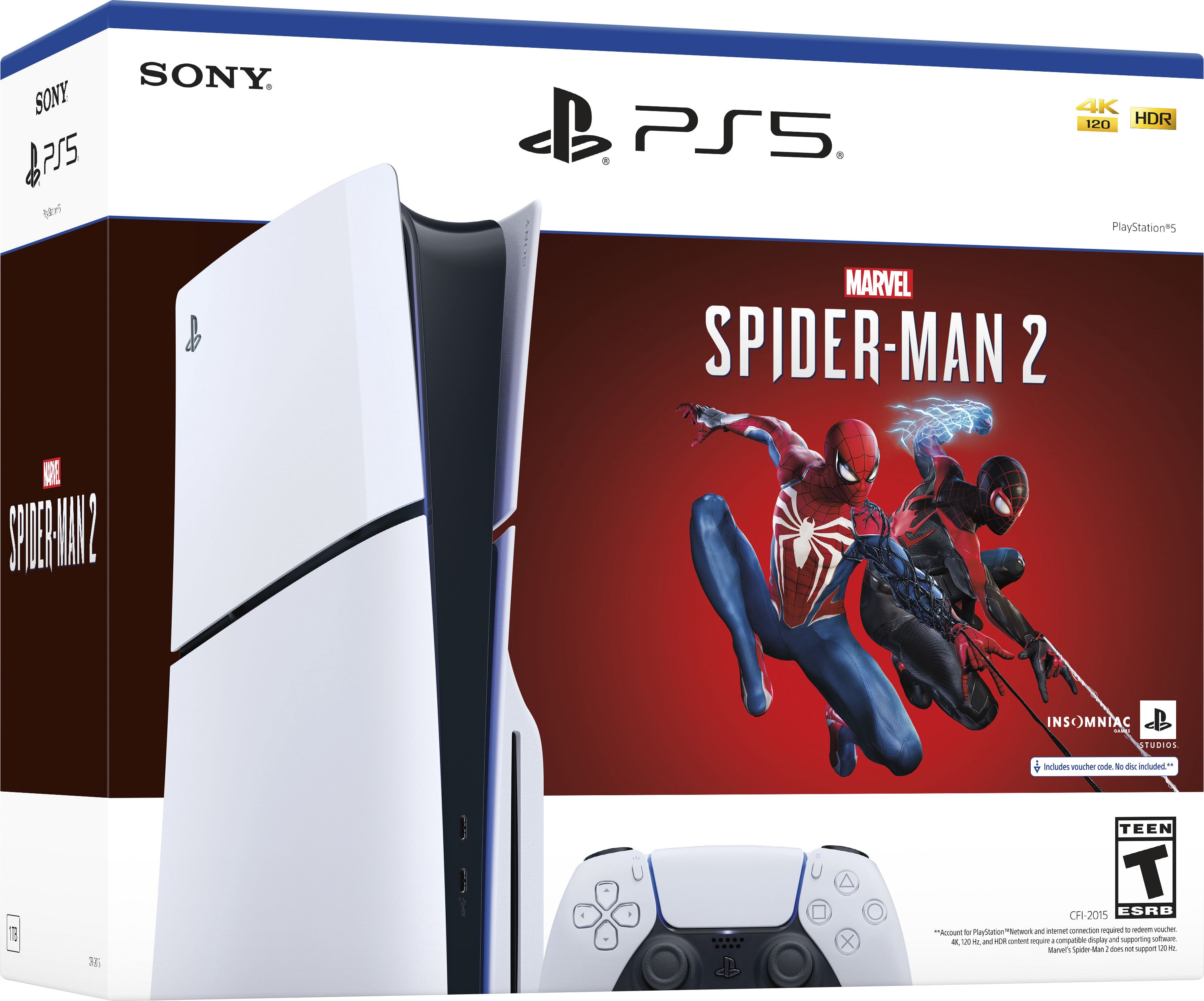 Alt View 12. Sony Interactive Entertainment - PlayStation 5 Slim Console – Marvel's Spider-Man 2 Bundle (Full Game Download Included) - White.