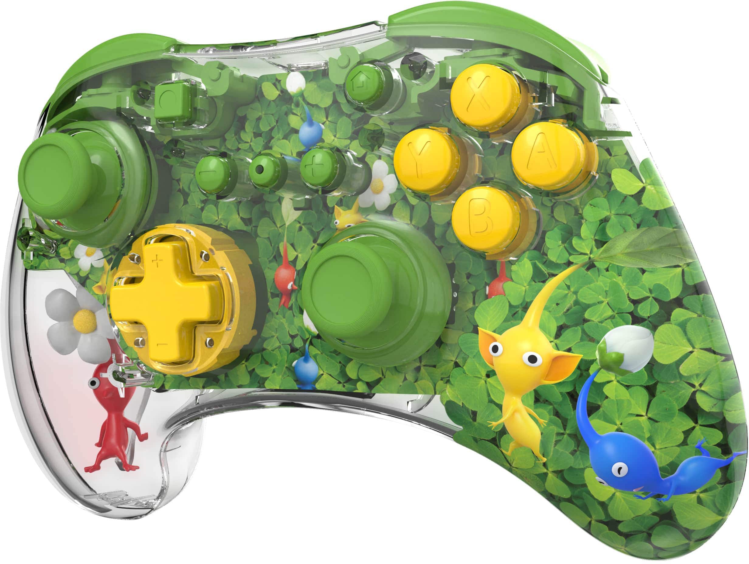 Alt View 21. PDP - REALMz Wireless Controller for Nintendo Switch, Nintendo Switch - OLED Model - Pikmin Clover Patch.