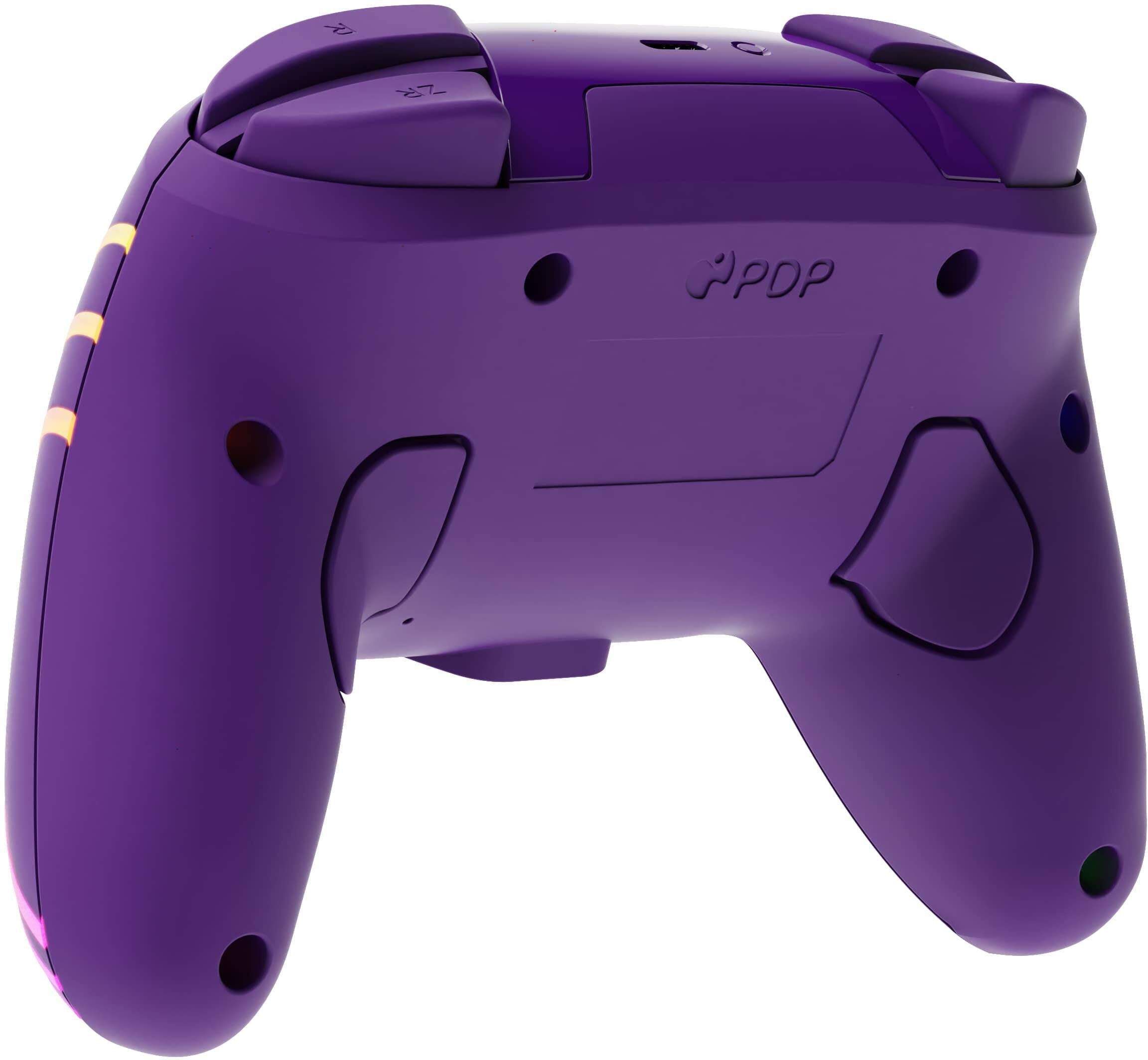 Alt View 15. PDP - Afterglow™ Wave Wireless Controller for Nintendo Switch™, and Nintendo Switch™ - OLED Model - Purple.