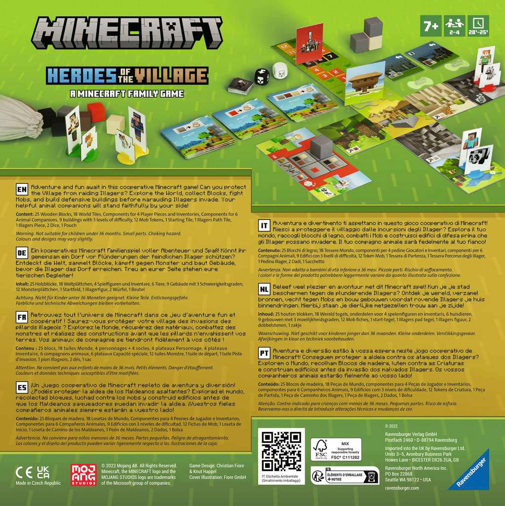 Angle View: Ravensburger - Minecraft: Heroes of the Village - Cooperative Minecraft Board Game - Multicolor
