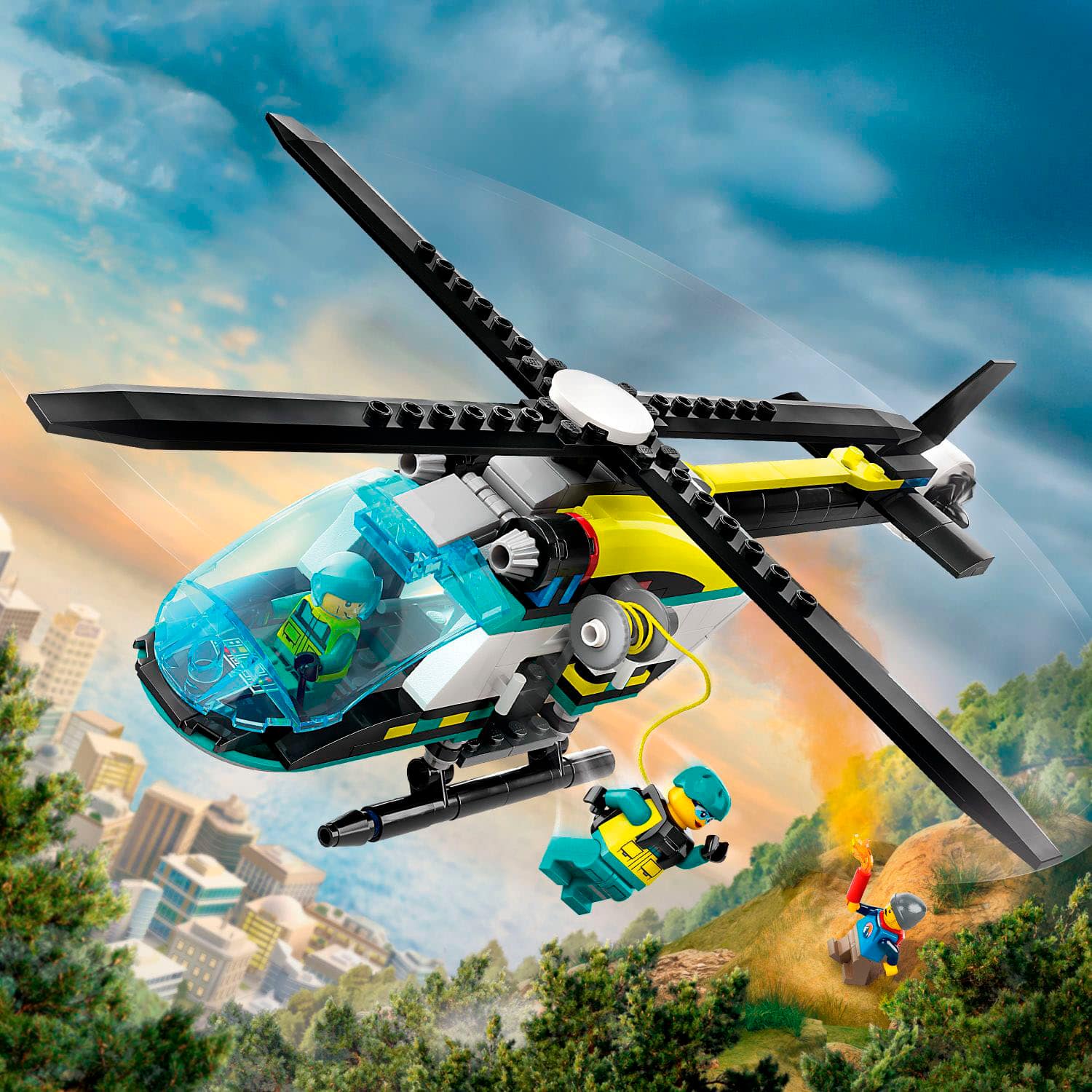 Left. LEGO - City Emergency Rescue Helicopter Building Kit 60405.