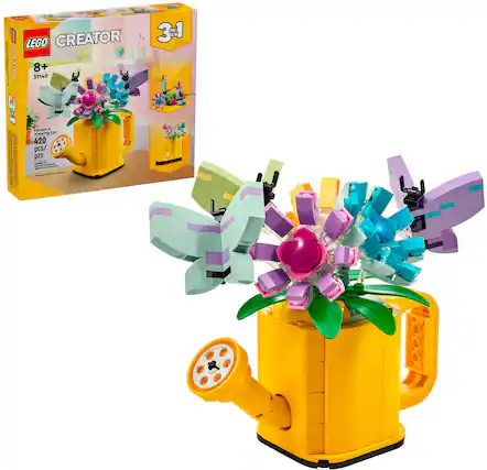 Front. LEGO - Creator 3 in 1 Flowers in Watering Can Building Toy 31149.