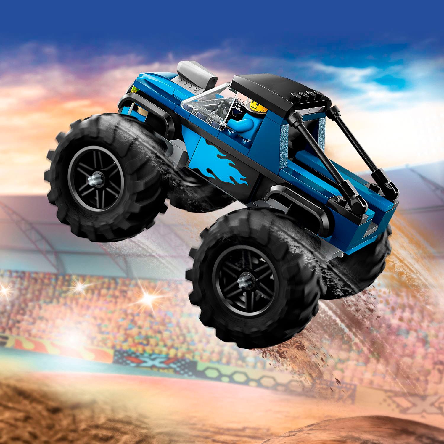 Angle. LEGO - City Blue Monster Truck Off-Road Toy, Mini Monster Truck 60402.