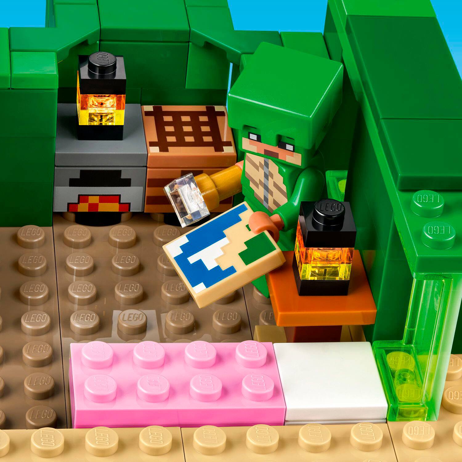 Angle. LEGO - Minecraft The Turtle Beach House Construction Toy 21254.