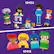 The image features a group of six Lego figures, each with different colors and poses. They are arranged in a row, with some figures sitting and others standing. The figures are part of the Lego Friends collection, which includes various sets like 10423 and 10415. The Lego Friends are designed to be playful and engaging for children, encouraging creativity and imagination through building and playing with the figures and their accessories.