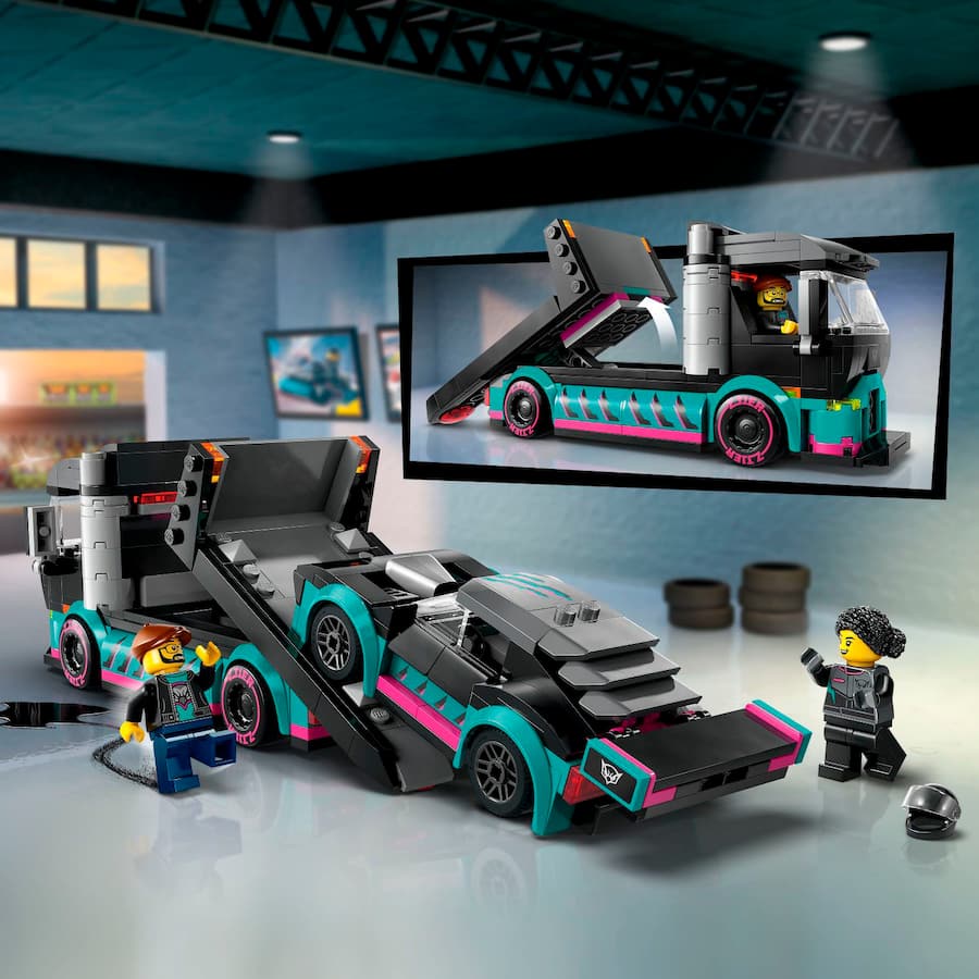 LEGO City Race Car and Car Carrier Truck Building Toy 60406 LEGO City Race Car and Car Carrier Truck Building Toy 60406