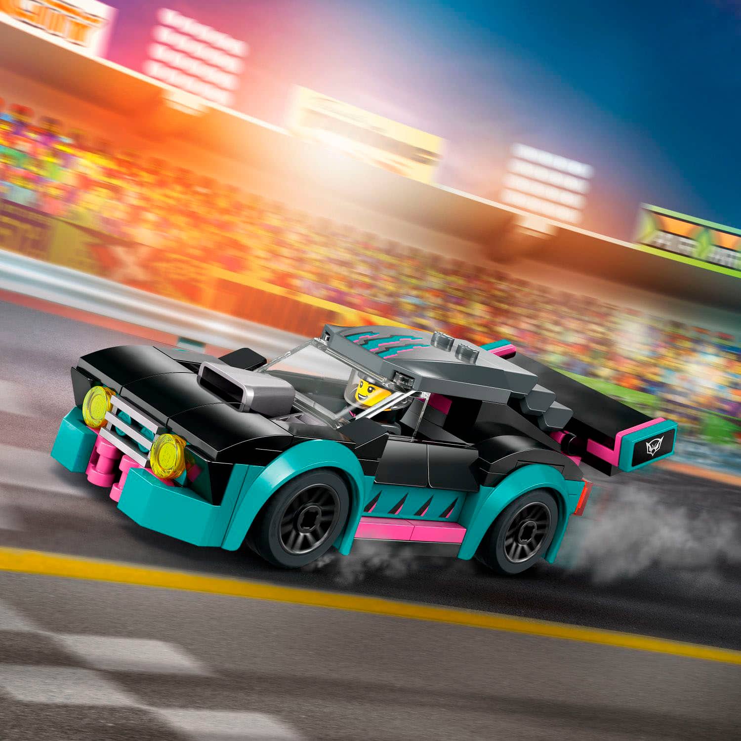 Left. LEGO - City Race Car and Car Carrier Truck Building Toy 60406.