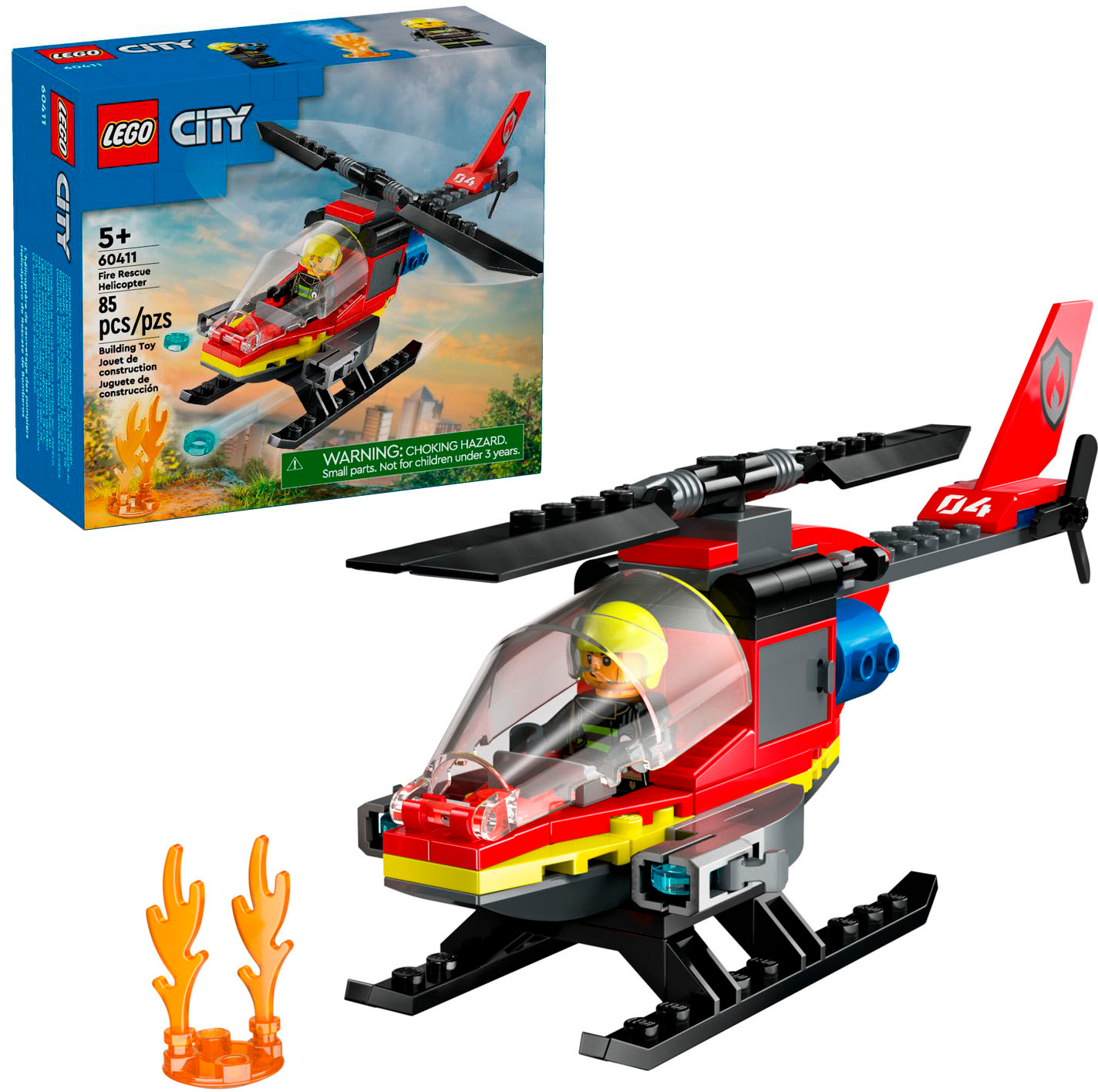 Photo 1 of City Fire Rescue Helicopter Pretend Play Toy 60411