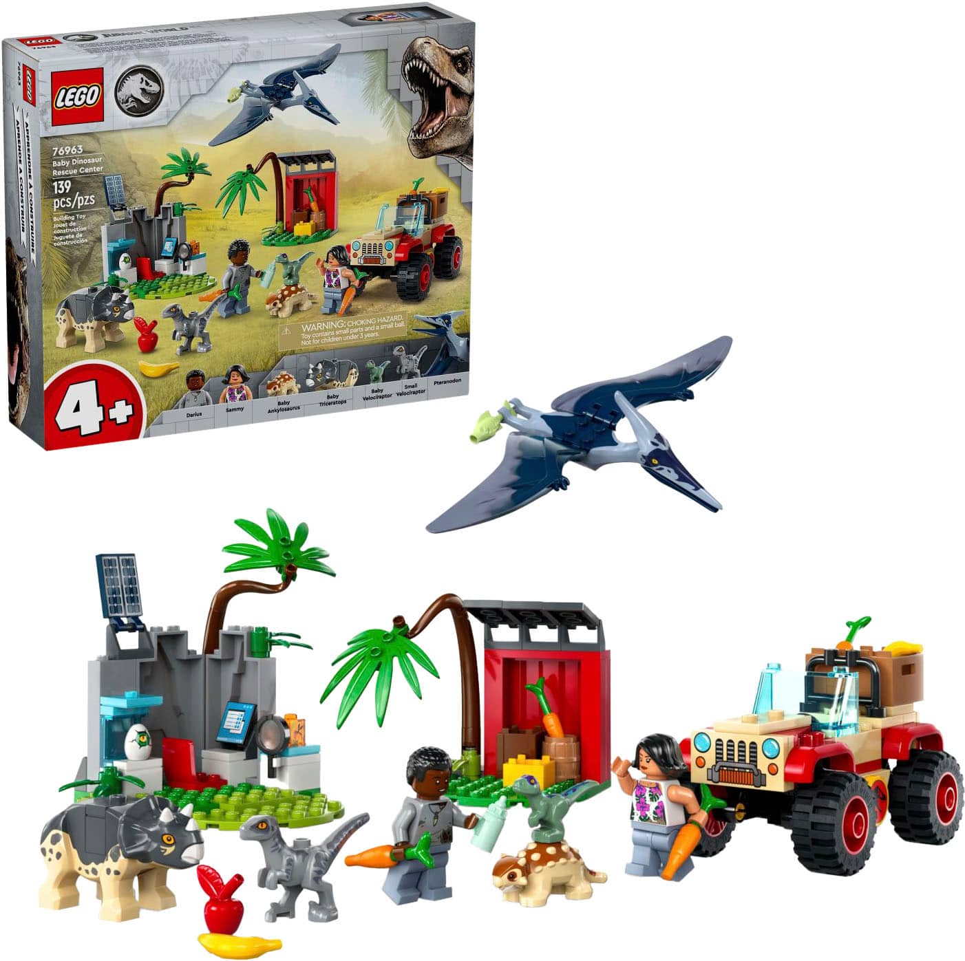 Front. LEGO - Jurassic World Baby Dinosaur Rescue Center Building Toy 76964.