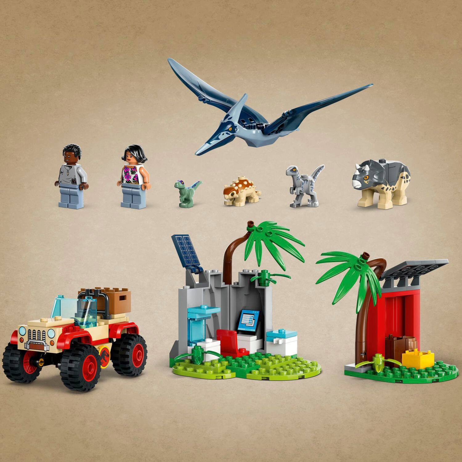 Left. LEGO - Jurassic World Baby Dinosaur Rescue Center Building Toy 76964.