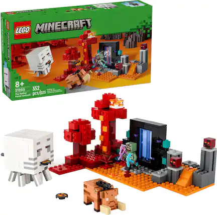 Front. LEGO - Minecraft The Nether Portal Ambush Building Toy 21255.