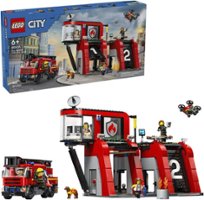 LEGO - City Fire Station with Fire Truck Pretend Play Toy 60414 - Front_Zoom
