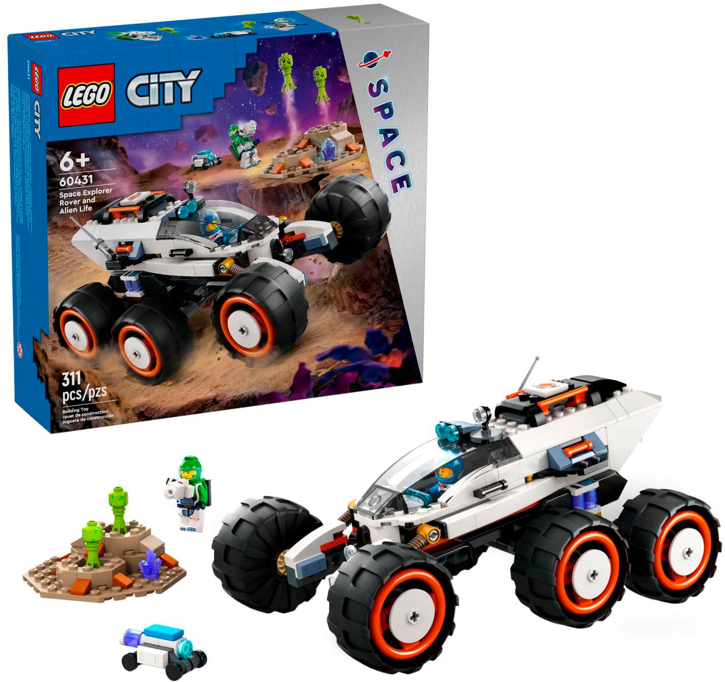 Front. LEGO - City Space Explorer Rover and Alien Life Pretend Play Toy 60431.