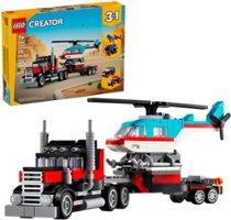 LEGO - Creator 3 in 1 Flatbed Truck with Helicopter Toy 31146 - Front_Zoom