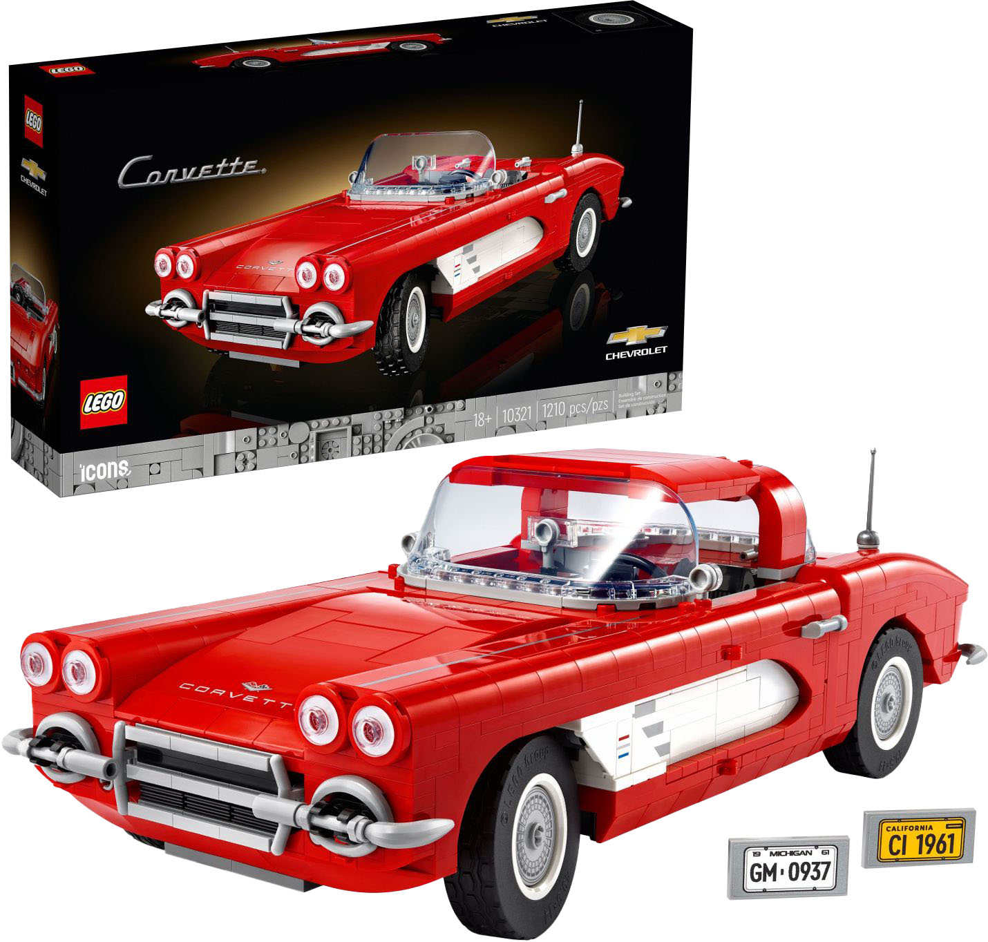 LEGO Icons Corvette Classic Car Model Building Kit 10321 6426512 - Best Buy