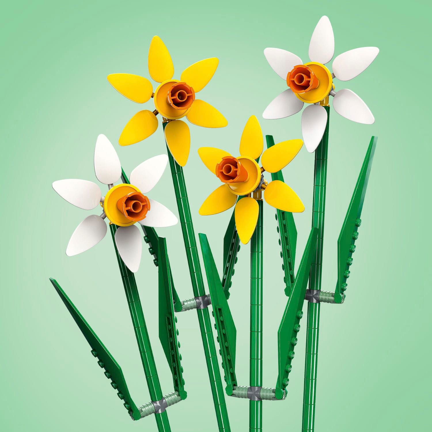 Angle. LEGO - Daffodils Celebration Gift, Yellow and White Daffodil Room Decor 40747.