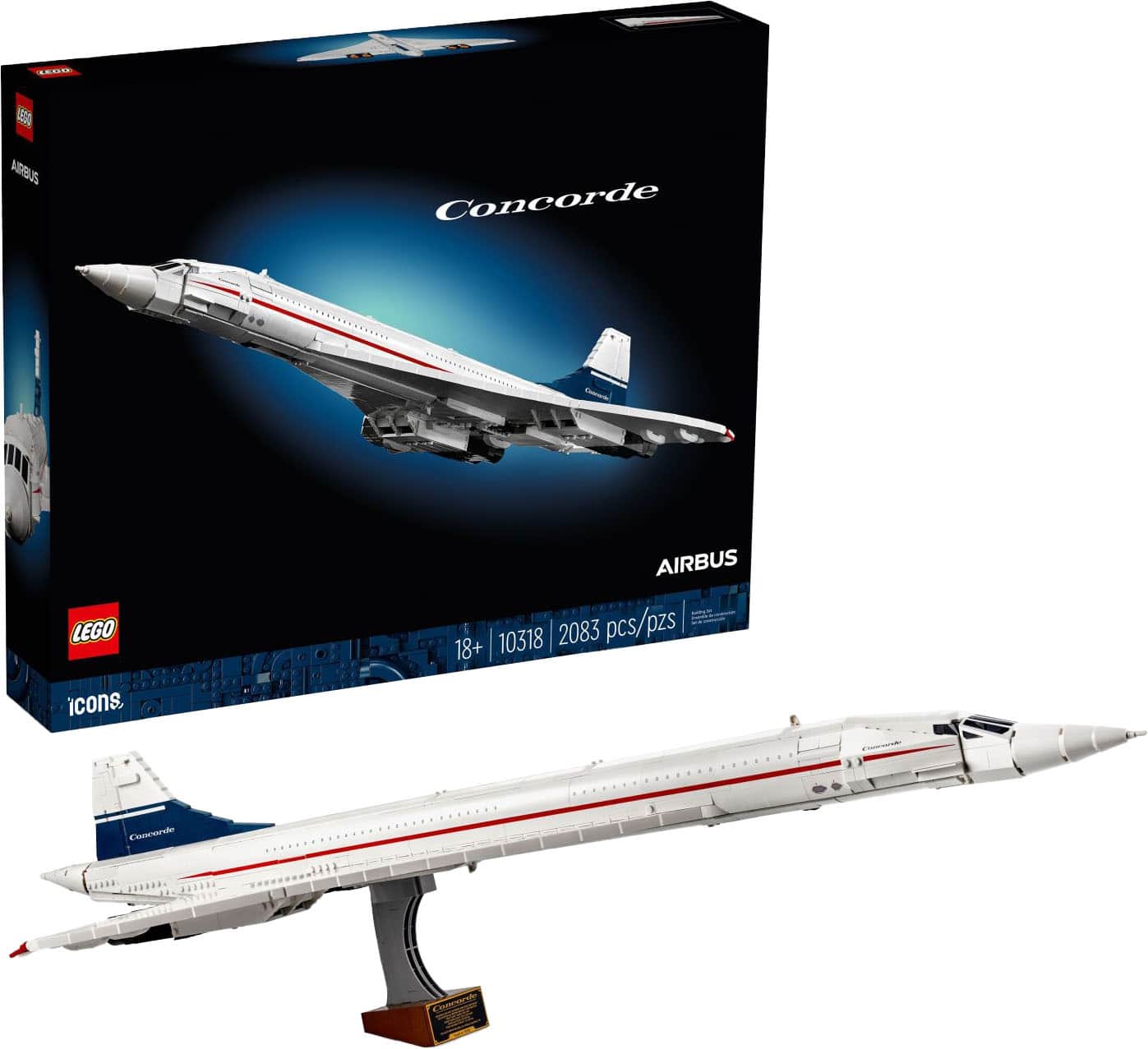 Front. LEGO - Icons Concorde Model Plane Building Set 10318.