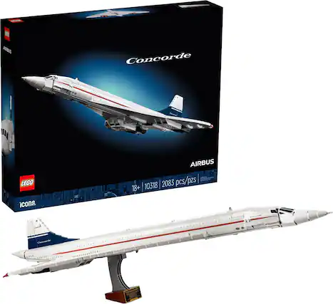 Front. LEGO - Icons Concorde Model Plane Building Set 10318.