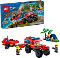 LEGO - City 4x4 Fire Truck with Rescue Boat Toy 60412 - Front_Zoom