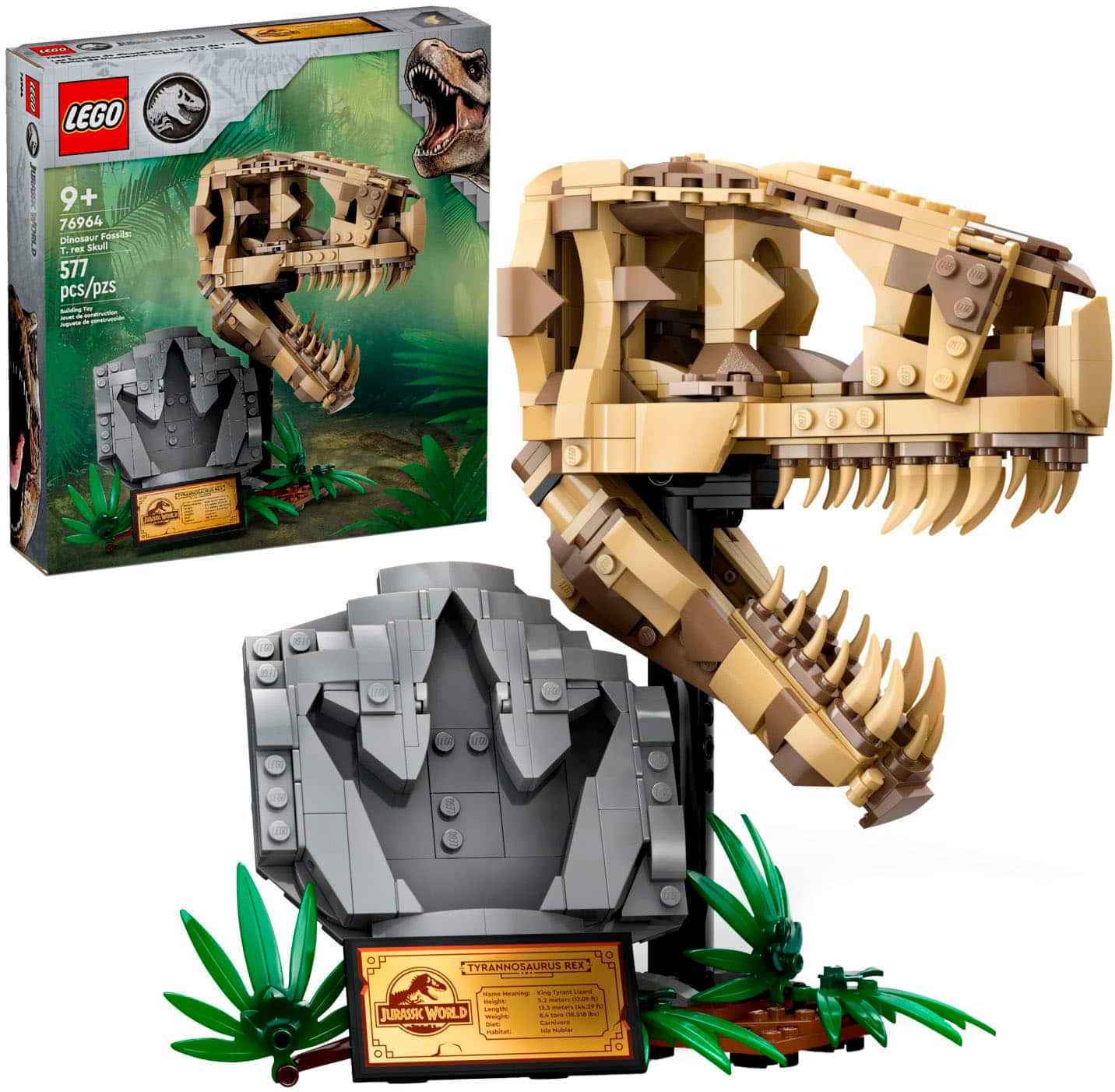 LEGO - Jurassic World Dinosaur Fossils: T. rex Skull Toy for Kids 76964 - Front_Zoom