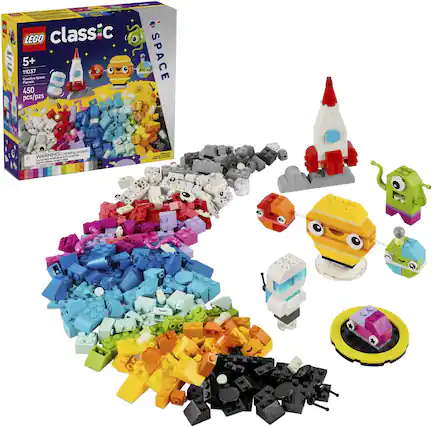 Front. LEGO - Classic Creative Space Planets Aliens and Rocket Ship Toy 11037.