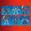The image features a variety of robotic figures, including a red robot and a gold robot. There are also several other robots in different colors and sizes. The robots are displayed on a blue background, and they are arranged in a way that showcases their unique features and designs. The image is likely part of a promotional material or an advertisement for a toy or a robotic product.