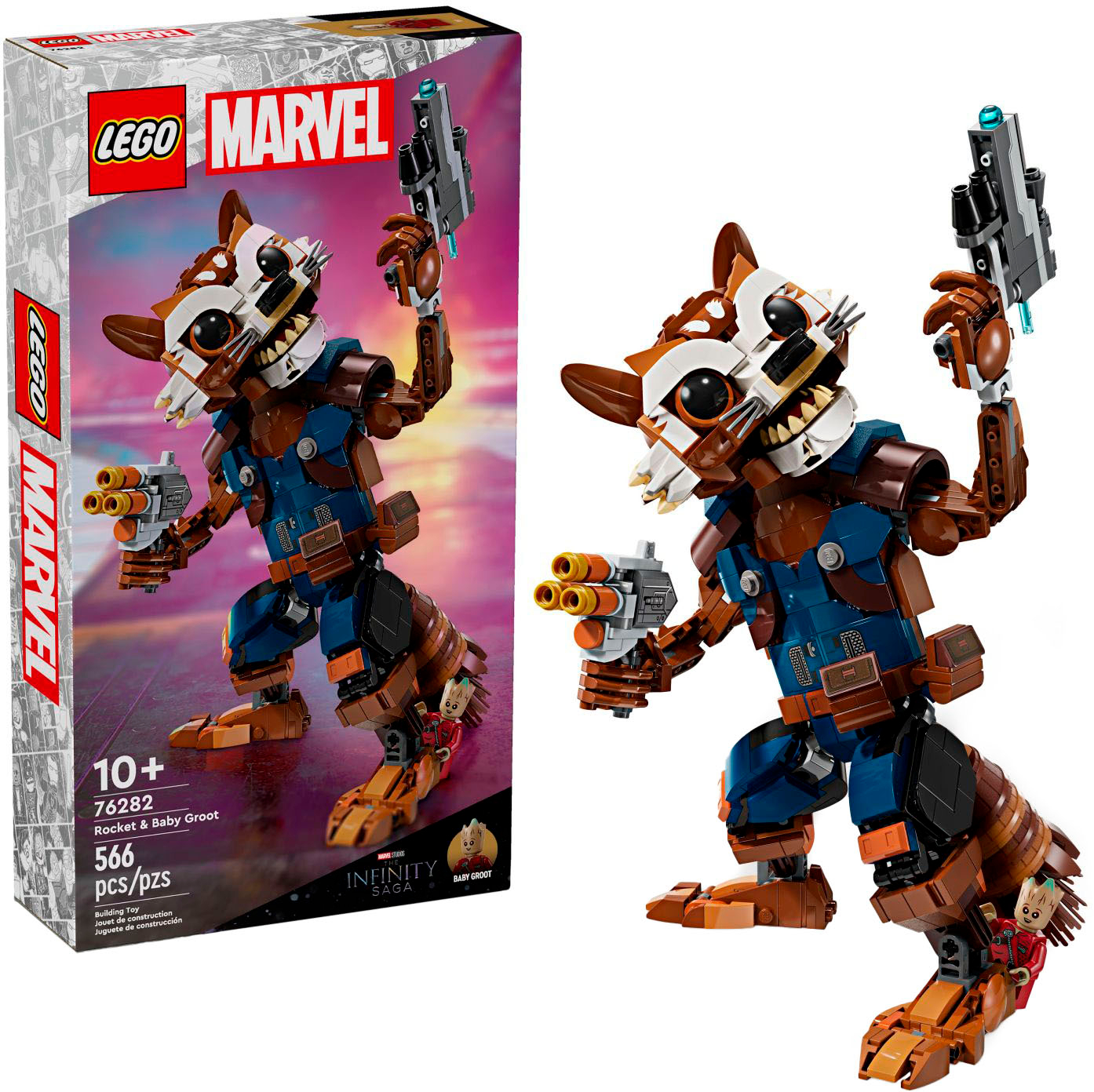 LEGO Marvel Rocket & Baby Groot Minifigure Building Toy 76282