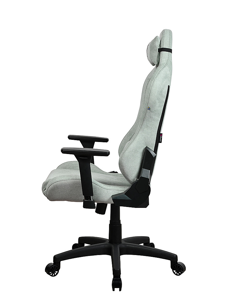 Left View: Arozzi - Torretta Soft Fabric Gaming Chair - Pearl Green