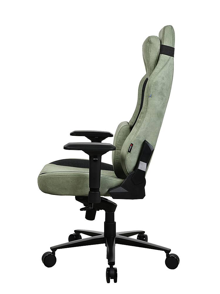 Left View: Arozzi - Vernazza Series Top-Tier Premium Supersoft Upholstery Fabric Gaming Chair - Forest