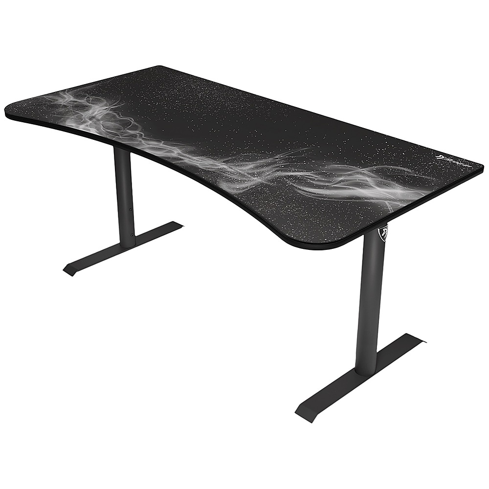 Left View: Arozzi - Arena Ultrawide Curved Gaming Desk - Gunmetal Galazy