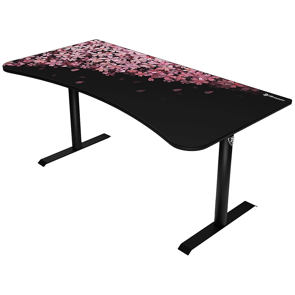 Left View: Arozzi - Arena Ultrawide Curved Gaming Desk - Flower