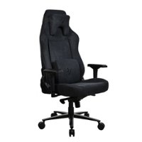 Arozzi - Vernazza Series Top-Tier Premium XL Supersoft Upholstery Fabric Gaming Chair - Pure Black - Front_Zoom