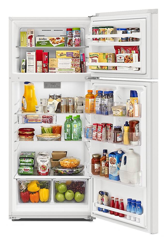 Alt View 3. Whirlpool - 16.3 Cu. Ft. Top-Freezer Refrigerator with Flexi-Slide Bin - White.