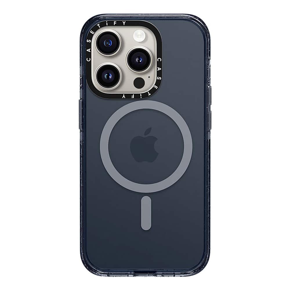 Front. CASETiFY - Impact Case with MagSafe for Apple iPhone 15 Pro - Sheer Blue.