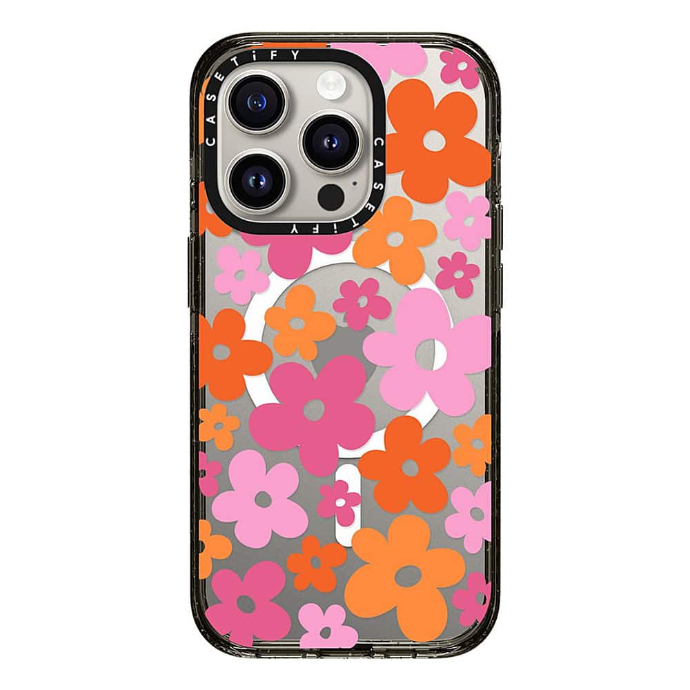 Front. CASETiFY - Impact Case with MagSafe for Apple iPhone 15 Pro - Abstract Florals.