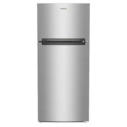 Front. Whirlpool - 16.3 Cu. Ft. Top-Freezer Refrigerator with Flexi-Slide Bin - Stainless Steel.