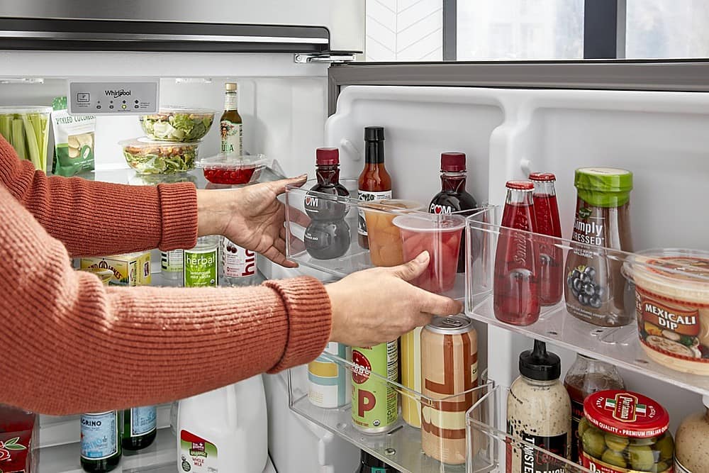 Alt View 12. Whirlpool - 16.3 Cu. Ft. Top-Freezer Refrigerator with Flexi-Slide Bin - Stainless Steel.