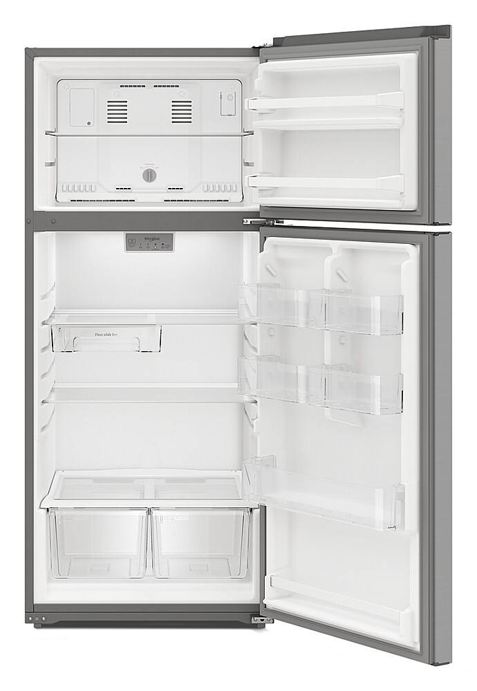 Alt View 2. Whirlpool - 16.3 Cu. Ft. Top-Freezer Refrigerator with Flexi-Slide Bin - Stainless Steel.