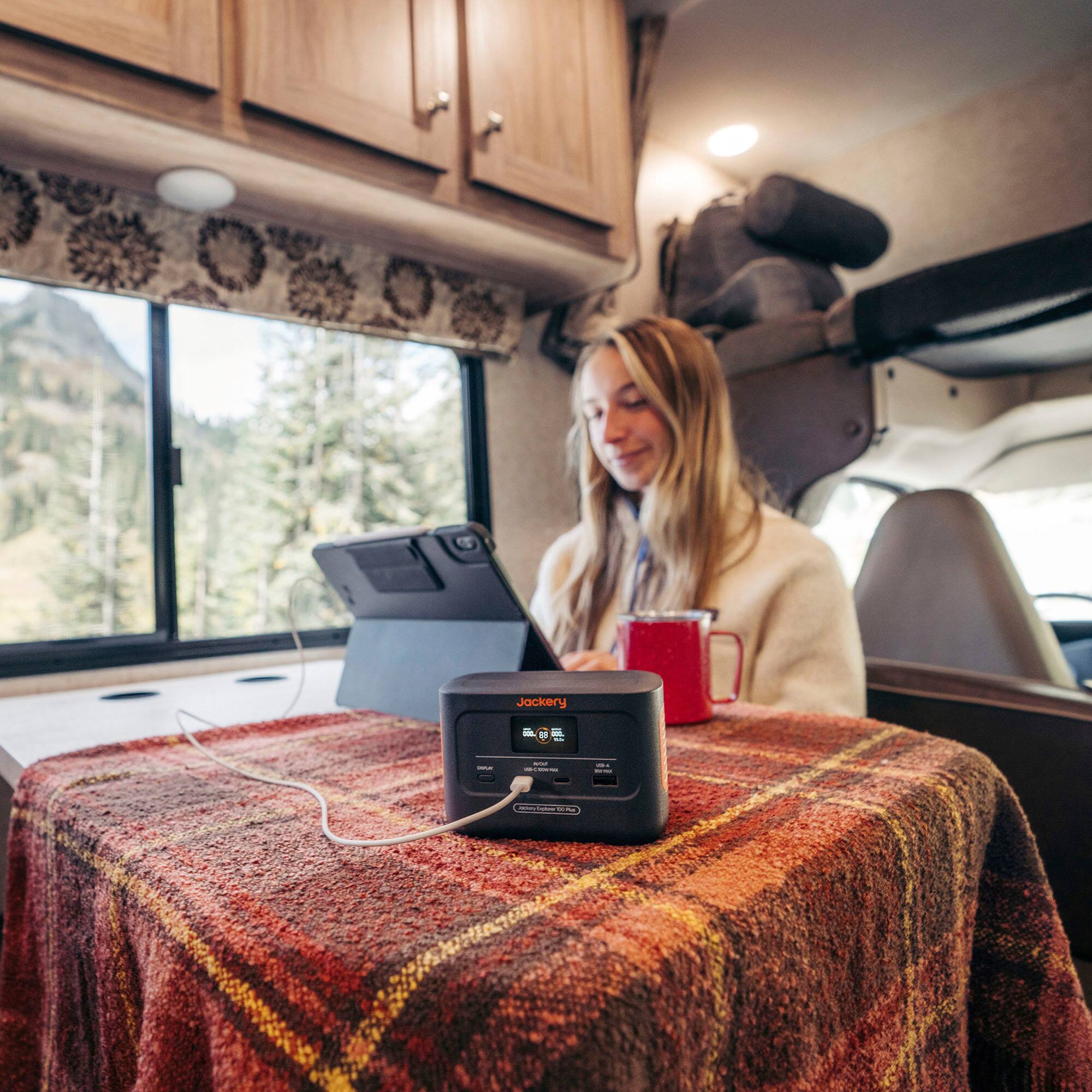 Alt View 13. Jackery - Explorer 100 Plus Portable Power Station (99 Wh Capacity) - Black.