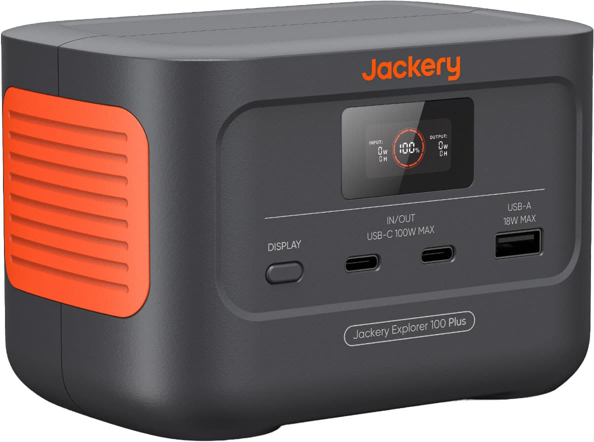 Alt View 1. Jackery - Explorer 100 Plus Portable Power Station (99 Wh Capacity) - Black.