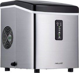 NewAir - Factory Refurbished 12" 28-lb Portable Ice Maker - 3 Ice Sizes - Stainless Steel - Front_Zoom