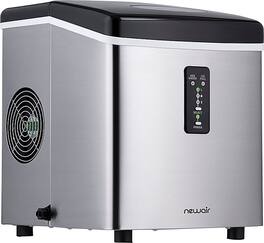 NewAir - Refurbished 12" 28-lb Portable Ice Maker - 3 Ice Sizes - Stainless Steel