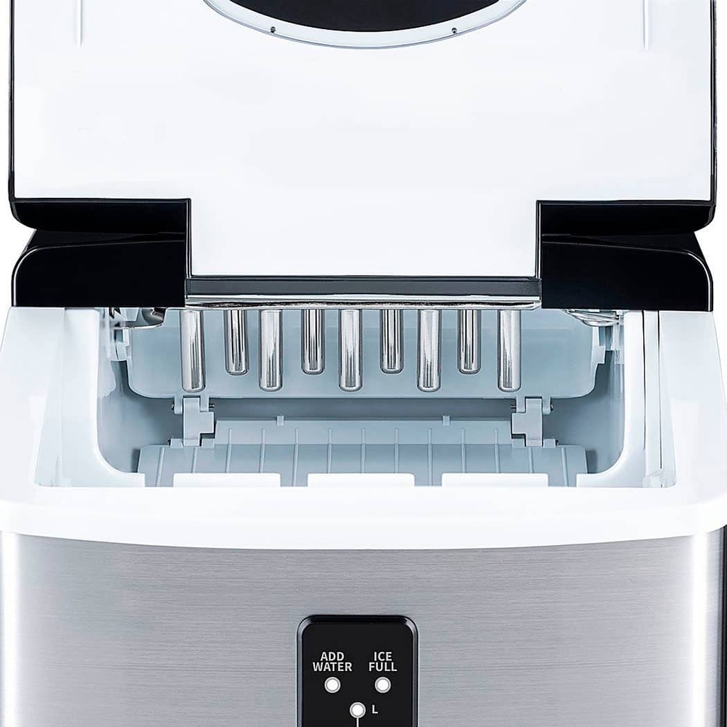 Alt View 12. NewAir - Factory Refurbished 12" 28-lb Portable Ice Maker - 3 Ice Sizes - Stainless Steel.
