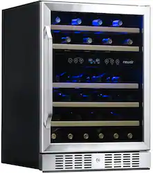 NewAir - Refurbished 46-Bottle Dual Zone Built-in Wine Fridge - Stainless Steel - Front_Zoom
